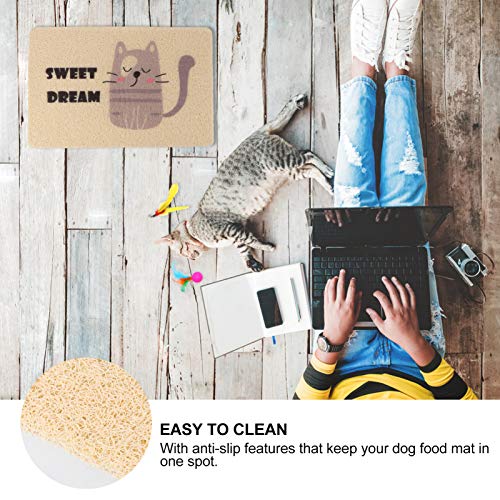  Mipcase Large Cat Litter Mat 3pcs Kittens Cats/Litter Food Cm Inch Pad Puppy Urine Dogs Mat Backing, Sleeping Pet, Kitten With Non- Fedding Mat, Mat- Proof Beige Scatter For Washable,
