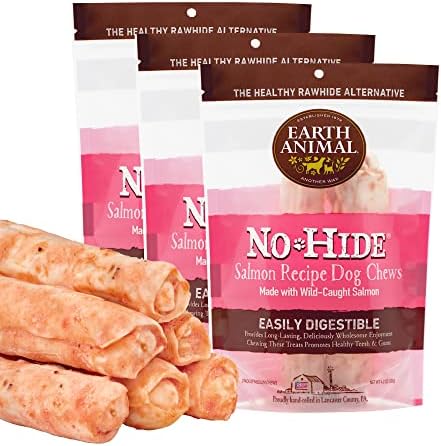  EARTH ANIMAL No Hide Medium Chicken Flavored Natural Rawhide Free Dog Chews Long Lasting Dog Chew Sticks | Dog Treats For Large Dogs | Great Dog Chews For Aggressive Chewers