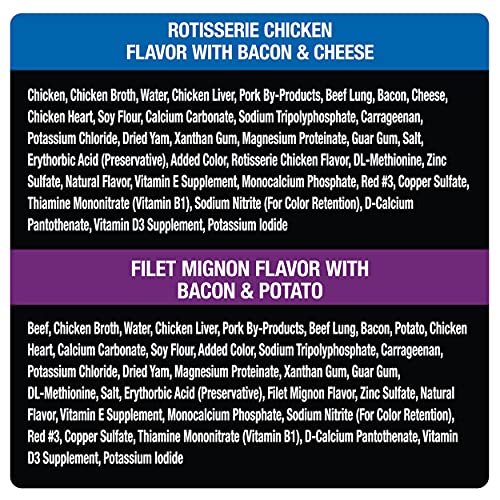  CESAR Soft Wet Dog Food Loaf In Sauce Rotisserie Chicken Flavor With Bacon & Cheese And Filet Mignon Flavor With Bacon & Potato Variety Pack, (24) 3.5 Oz. Easy Peel Trays
