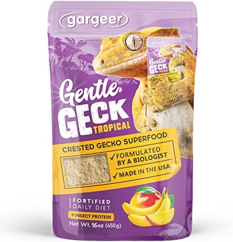  Gargeer 2oz Complete Crested Gecko Food Diet. Premium Mix, Ready To Use Freshly Made Powder. Unique Formula, Developed & Made In The USA. Enjoy! (Tropical + Insects Protein)
