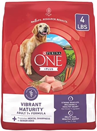  Purina ONE High Protein Dry Senior Dog Food Plus Vibrant Maturity Adult 7 Plus Formula - 16.5 Lb. Bag