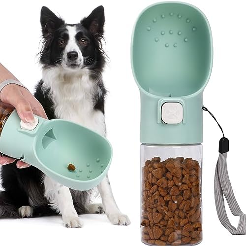  Colorday Handheld Dog Training Feeder, Clicker, Treats Bottle, Treat Pouch, For Training, Walking, Hiking And Traveling,Patent Pending BPA-Free Materials. (6.7 OZ, Blue)