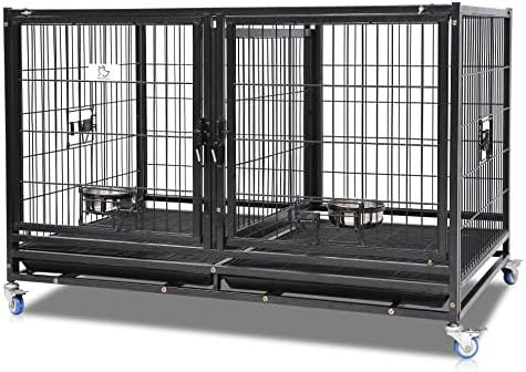  43" Stackable Heavy Duty Cage W/Feeding Doors And Divider Or Additional Tray (DG-43-FS)