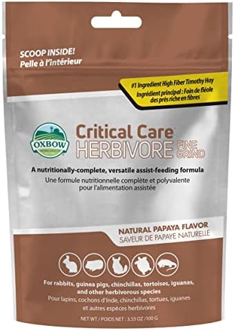  Oxbow Animal Health Critical Care, Herbivore, Apple-Banana Flavor, 454 Gram Bag, 1-lbs (70105)