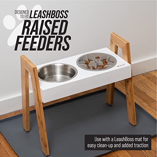 Leashboss Slow Feeder Dog Bowls - Cup Maze Puzzle Food Bowl With Feeder Holes, Fits Into Elevated Pet Feeders - Slow Eating For Large, Medium & Small Sized Breeds (2 Cup - 7.5-8 Inch Feeder Holes)