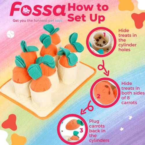  FOSSA Dog Snuffle Mat, Puppy Toys Feeding Mat With 8 Carrots Plush Dog Treat Puzzle Toys (Small)