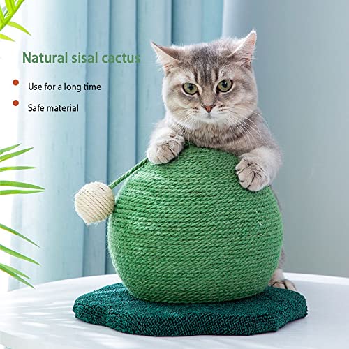  JYDQM Cats Tree Scratcher Woven Cats Scratch Cactus Ball With Wood Base Pet Toy Scratch Board Ball Pet Cat Supplies (Color : C, Size : One Size)