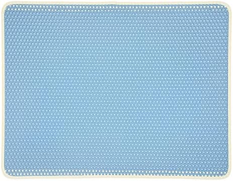  Zhengtufuzhuang Double Dog Litter Mat EVA Dog And Cat Pet Mat Ribbon + Velcro Edge Portable (Color : Black)
