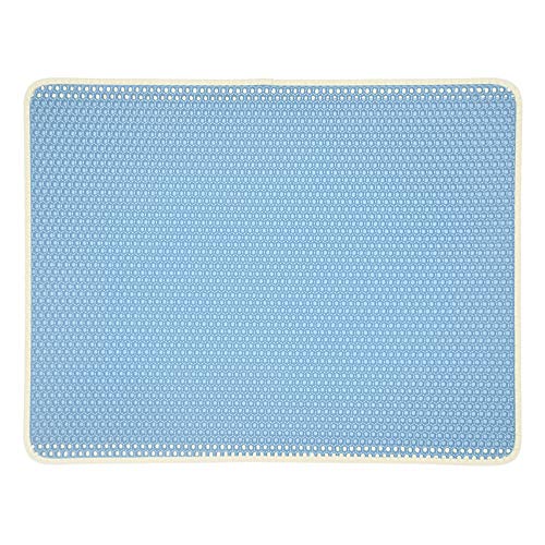  Zhengtufuzhuang Double Dog Litter Mat EVA Dog And Cat Pet Mat Ribbon + Velcro Edge Portable (Color : Black)