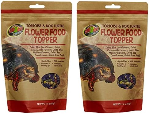  Zoo Med Tortoise & Box Turtle Flower Food Topper 1.4 Oz - Pack Of 2
