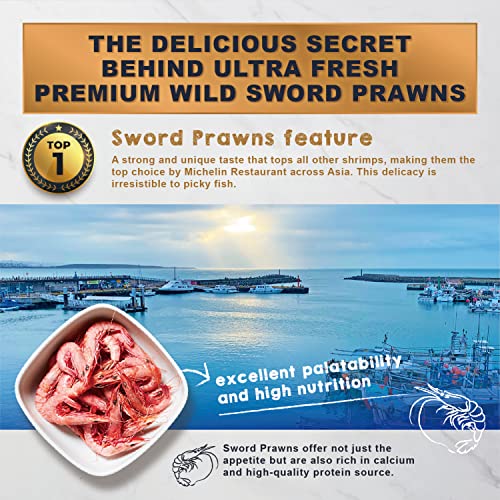  Ultra Fresh Tropical Fish Food, Wild Sword Prawn, Natural Color Enhancement, Slow Sinking Pellet For Discus, Angelfish, Medium Sized Cichlids And Fish, Tropical Excellent Bits 4.6 Oz
