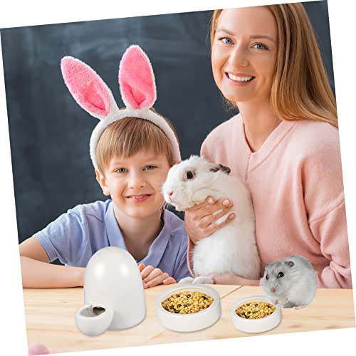  Balacoo 3pcs Animal Drinking Fountain Quail Waterer Hamster Food Dish Food Feeder Rabbit Water Bottle Automatic Rabbit Feeder Cat Food Bowl Ceramics Chinchilla Hamster Supplies