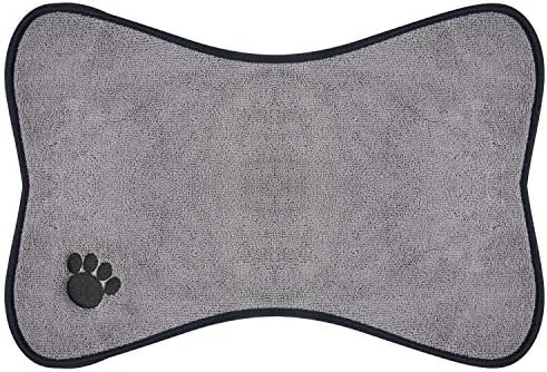  Sinland Microfiber Pet Bowl Mat Dish Drying Mat With Anti-Skid Backing 14.2Inch X 24Inch Grey