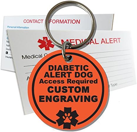  My Identity Doctor Diabetic Alert Dog Tag Custom Engraved Round Plastic - Blue - Large