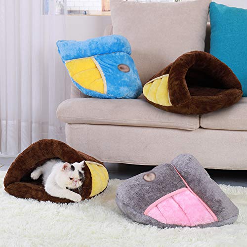  Big Incisors Dog Snuffle Mat， Super Soft Dog Bed House Warm Winter Puppy Cat Sleeping Beds Mat For Cats Small Medium Dogs Pet Supplies S M L-Brown-L