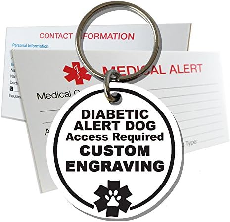  My Identity Doctor Diabetic Alert Dog Tag Custom Engraved Round Plastic - Blue - Large