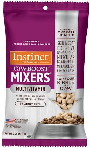  Instinct Raw Boost Mixers Freeze Dried Raw Cat Food Topper, Grain Free Cat Food Topper With Functional Ingredients 5.5 Oz.