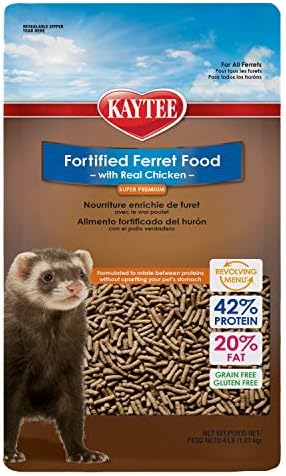  Kaytee Fortified Premium Pet Ferret Food Grain Free & Gluten Free With Chicken, 4 Pound