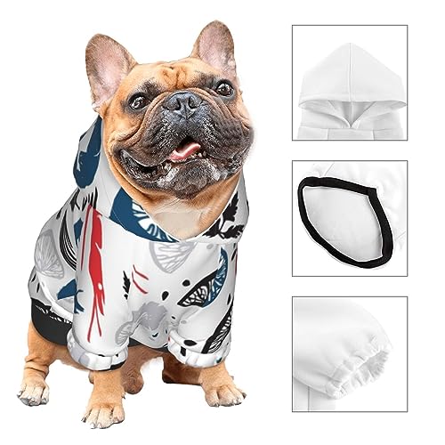  Shrimp Pattern Sea Food Pet Dog Costume Pets Wear Hoodies Fall Cloth Sweaters Sweatshirts Jacket Pullover