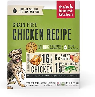  The Honest Kitchen Human Grade Dehydrated Grain Free Dog Food – Complete Meal Or Dog Food Topper – Chicken 10 Lb (makes 40 Lbs)