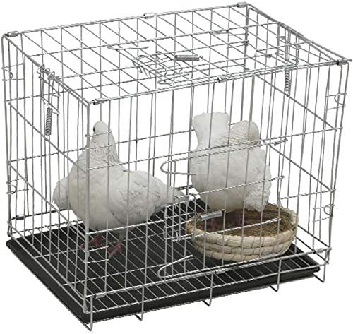  Kelendle Pigeon Cage Rabbit Cage Small Animal Cage Pet Habitat Wire Pet Home Frame Bunny House With Food Dish Tray Accessories For Medium Bird Parrot Chicken Duck Cat (19.7x13.8x16.6 Inches)