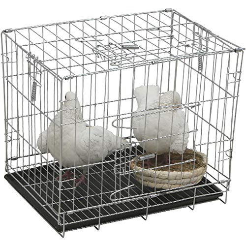  Kelendle Pigeon Cage Rabbit Cage Small Animal Cage Pet Habitat Wire Pet Home Frame Bunny House With Food Dish Tray Accessories For Medium Bird Parrot Chicken Duck Cat (19.7x13.8x16.6 Inches)