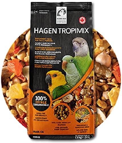  Hagen Tropimix Enrichment Food For Small Parrots, 4 Lb. (1.8 Kg) - HARI Small Parrot Food With Seeds, Fruit, Nuts, Vegetables, Grains, And Legumes