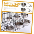  Bird Cage Mount Bowl Stainless Steel Dog Bowls 2pcs Feeder Silver Alloy Stainless Steel Rabbit Food Metal Bird Feeder