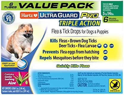  Hartz UltraGuard Pro Topical Flea & Tick Prevention For Dogs And Puppies, 31-60 Lbs 6 Monthly Treatments