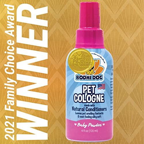  Bodhi Dog Natural Pet Cologne | Premium Scented Perfume Body Spray For Dogs And Cats | Clean And Fresh Scent | Natural Conditioning Qualities | Made In USA (Baby Powder, 4 Fl Oz)