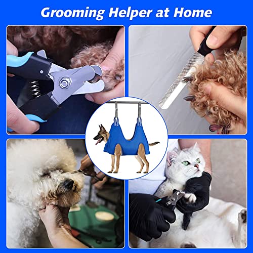 Pet Grooming For Dog Grooming Harness For Nail Trimming Pet Grooming Sling Helper Holder Pet Supplies Plus Shirt (Blue, M)