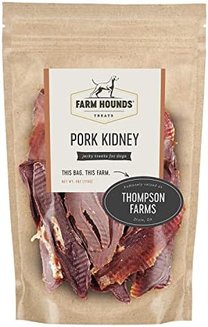  Farm Hounds Dehydrated Pork Kidney For Dogs, 100% Natural, Humane Dried Pig Kidney Treats For Dogs, Regenerative Agriculture Dog Training Treats & Food From Local Farms For All Dog Breeds & Sizes