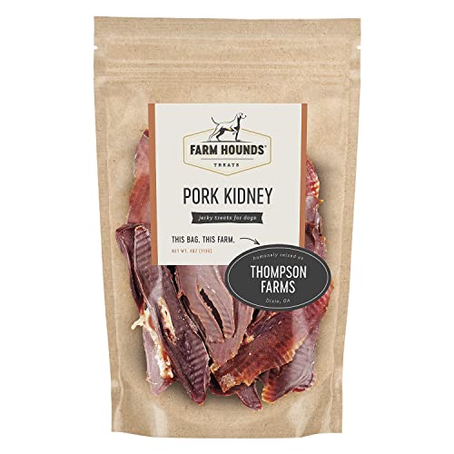  Farm Hounds Dehydrated Pork Kidney For Dogs, 100% Natural, Humane Dried Pig Kidney Treats For Dogs, Regenerative Agriculture Dog Training Treats & Food From Local Farms For All Dog Breeds & Sizes