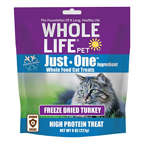  Whole Life Pet Just One Turkey - Cat Treat Or Topper - Human Grade, Freeze Dried, One Ingredient - Protein Rich, Grain Free, Made In The USA