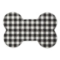  Bone Dry DII Braided Pet Mat Collection 100% Cotton, Bone Shape, Black/White Buffalo Check