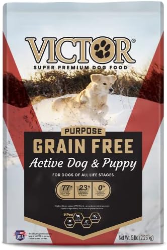  Victor Super Premium Dog Food – Grain Free Active Dog & Puppy – Dry Dog Food With 33% Protein, Gluten Free - For High Energy Dogs, 30lbs