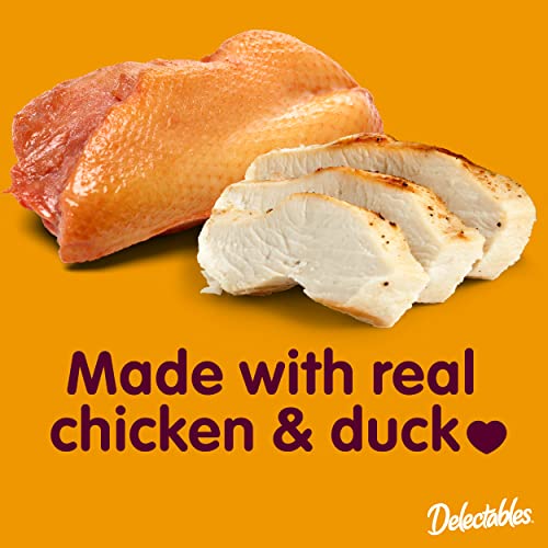  Hartz Delectables Non-Seafood Stew Lickable Wet Cat Treats, Chicken & Duck, 1.4 Ounce (Pack Of 12)