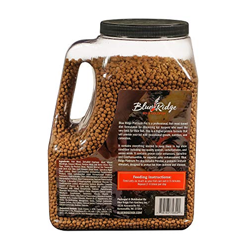  Blue Ridge Fish Food [4.5lb], Platinum Professional Formula 3/16" Floating Pellet, Koi And Goldfish
