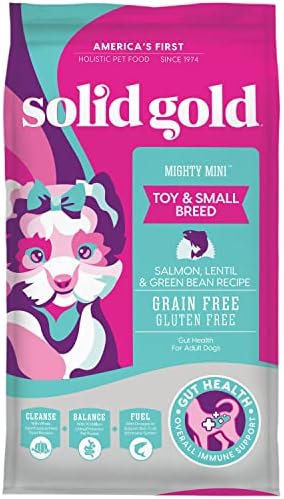 Solid Gold Mighty Mini Small Breed Dog Food - Dry Dog Food For Any Toy Breed - For Gut Health & Sensitive Stomach Support - Digestive Probiotics For Dogs - Grain & Gluten Free Recipe