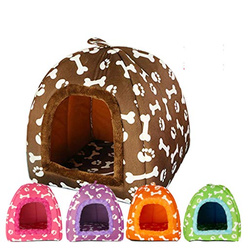  SENERY Warm Mongolian Yurts Shape Dog Bed Cave Foldable Cat Castle Bone Puppy House Tent Kennel Nest Small Dog Cushion
