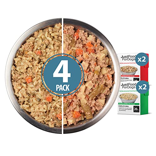  JustFoodForDogs Pantry Fresh Dog Food, Human Grade Beef, Chicken, Variety Pack (4 Pack)