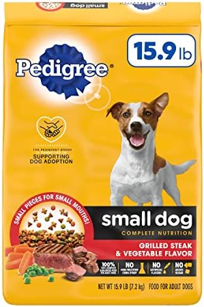  Pedigree Small Dog Complete Nutrition Small Breed Adult Dry Dog Food Grilled Steak And Vegetable Flavor Dog Kibble, 14 Lb. Bag