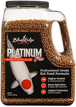  Blue Ridge Fish Food [4.5lb], Platinum Professional Formula 3/16" Floating Pellet, Koi And Goldfish