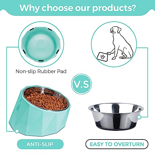  MSBC Elevated Dog Bowl For Medium Dogs, Tilted Dog Bowl Raised Dog Bowl With Detachable Melamine Stand For Medium Dogs, Non-Skid, Easier To Reach Food