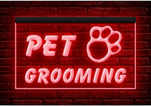  210003 Pet Grooming Dog Cat Shop Store Service Open Display LED Light Neon Sign (12" X 8", Green)