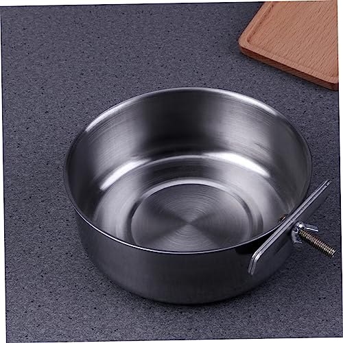  POPETPOP 3pcs Pet Hanging Food Bowl Stainless Steel Coop Cups Parrot Dish Dispenser Bowl For Parrot Bird Feeding Bowl Silver Food Box Feed Water Dog Water Bowls Bowl For Birds Bird Dish Cup