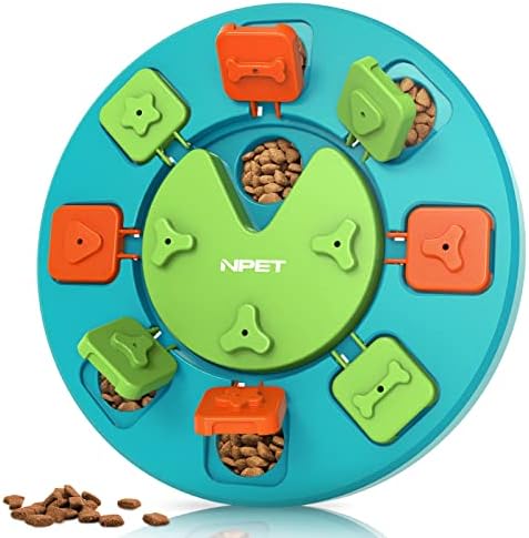  NPET Dog Puzzle Toy, Interactive Dog Toys For Small & Medium Dogs, Dog Enrichment Toys For Pet IQ Training & Mental Enrichment (Green, Level 1)