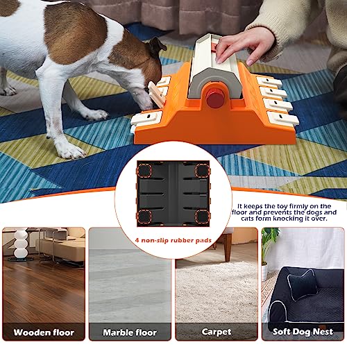  GOOLA Dog Puzzle Toys, Dog Slow Feeders, Interactive Dog Toys For IQ Training & Mental Enrichment, Fun Dog Treat Puzzle Toy For Large/Medium/Small Dogs (Orange)