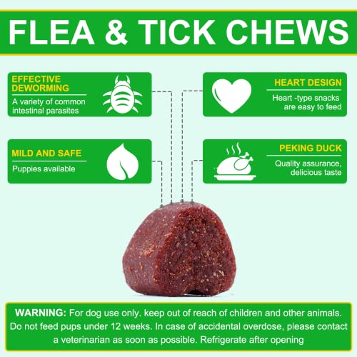  Flea And Tick Prevention For Dogs Chewable, 150 Chews Dog Natural Flea & Tick Control Supplement, Dog Flea And Tick Treatment, Oral Flea Pills For All Breeds And Ages Dogs