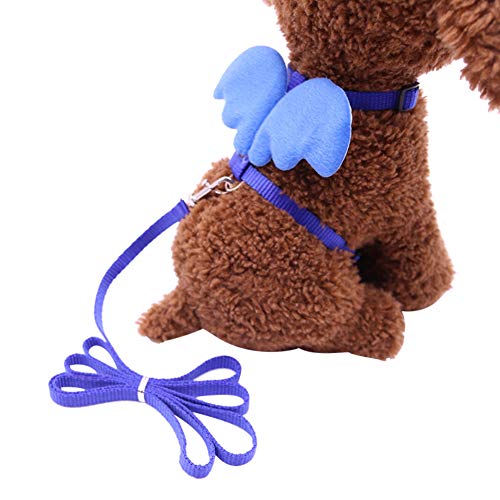  XxiaoTHAWxe Pet Leash Traction Rope, Cute Solid Color Mini Wings Nylon Pet Harness Chest Strap Dog Cat Lead Leash For Walking Training Running - Coffee XS